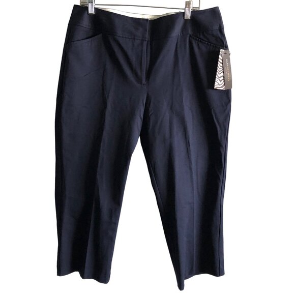 Dana Buchman Women’s Capri Pants Size 16 Navy Blue - NWT - Picture 9 of 10